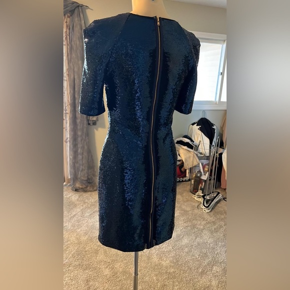 Camilla and Marc Navy Sequin Dress - Quarter Sleeve - Knee Length - Picture 8 of 10